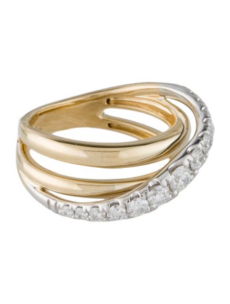 Ring 14K Diamond Crossover Band