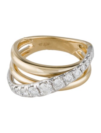 Ring 14K Diamond Crossover Band