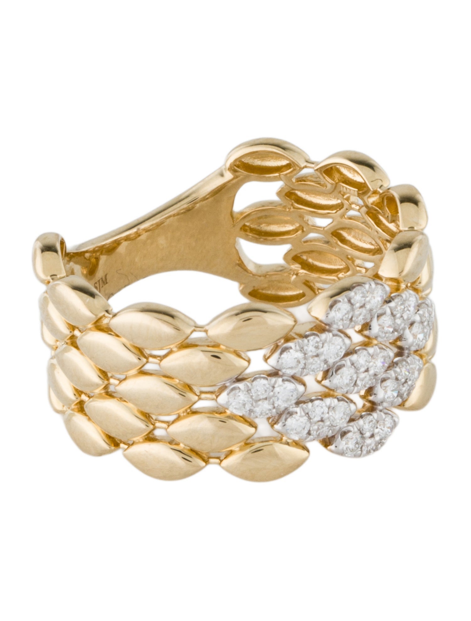 Ring 14K Diamond Wide Band