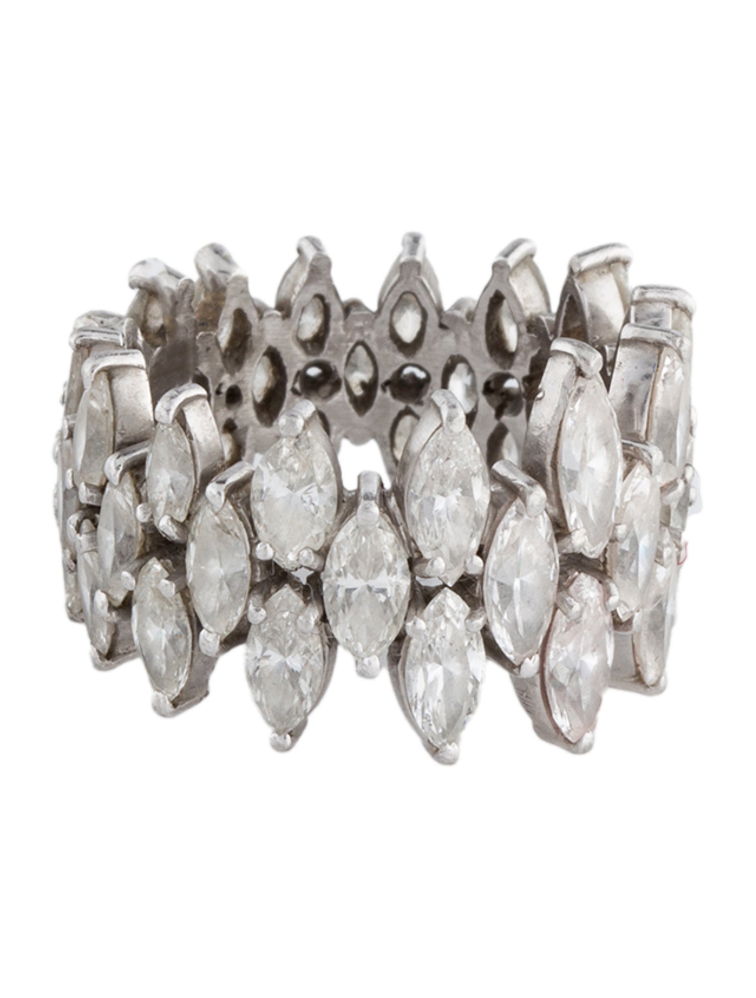 Ring Platinum 7.41ctw Diamond Tapered Eternity Band