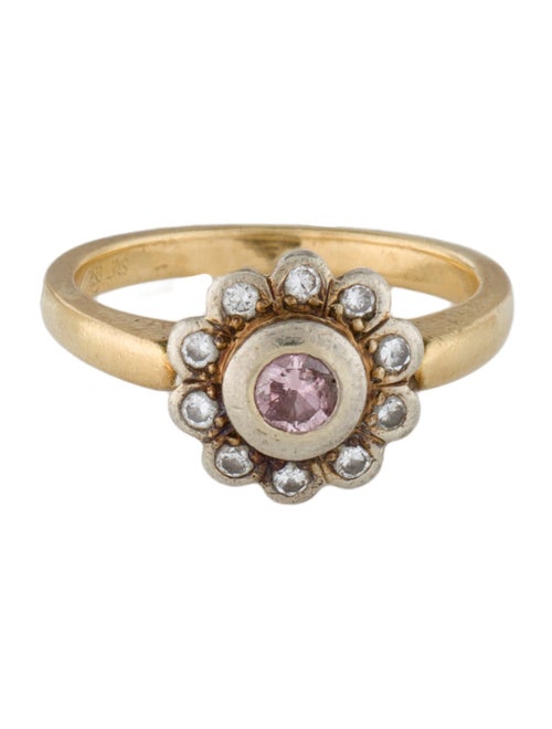 Ring 18K Diamond Flower Cocktail Ring