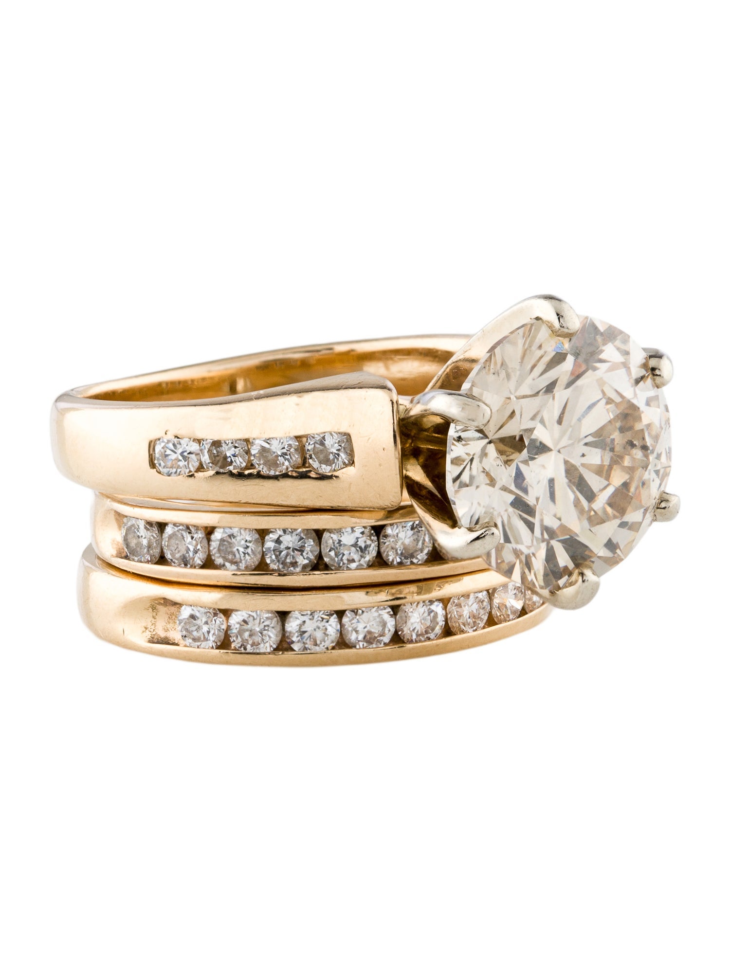 Ring 14K 5.03ct Diamond Wedding Set