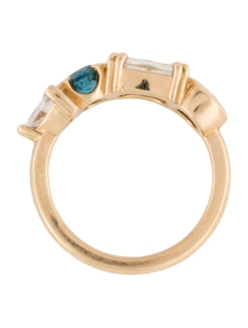 Ring 14K Diamond & Topaz Cocktail Ring