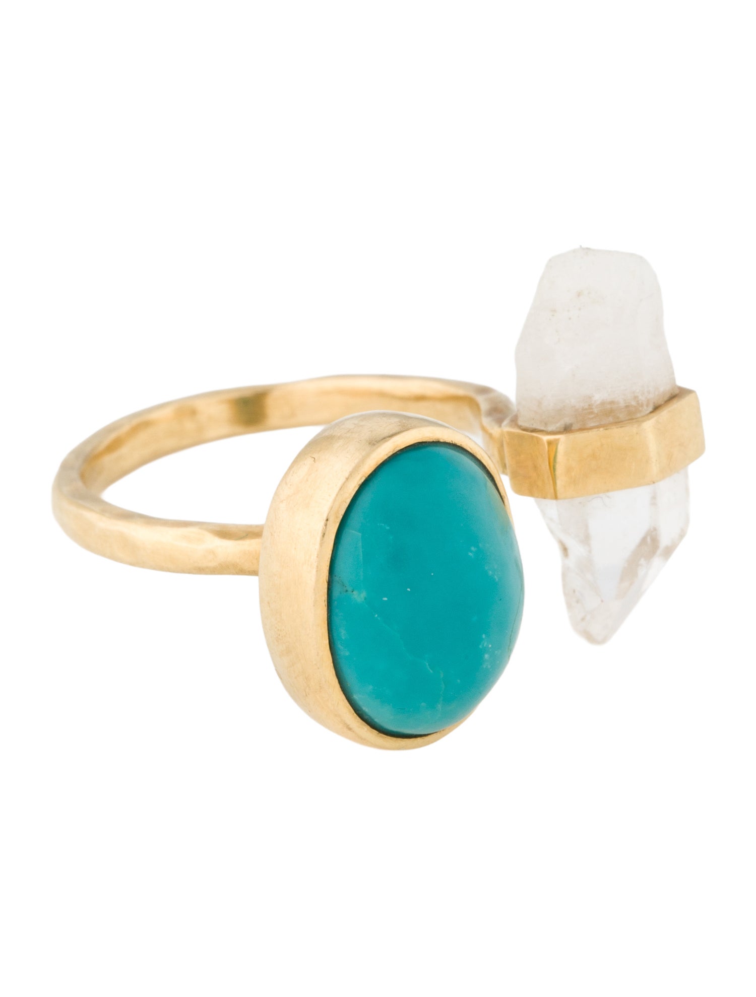 Ring 18K Turquoise & Quartz Ring