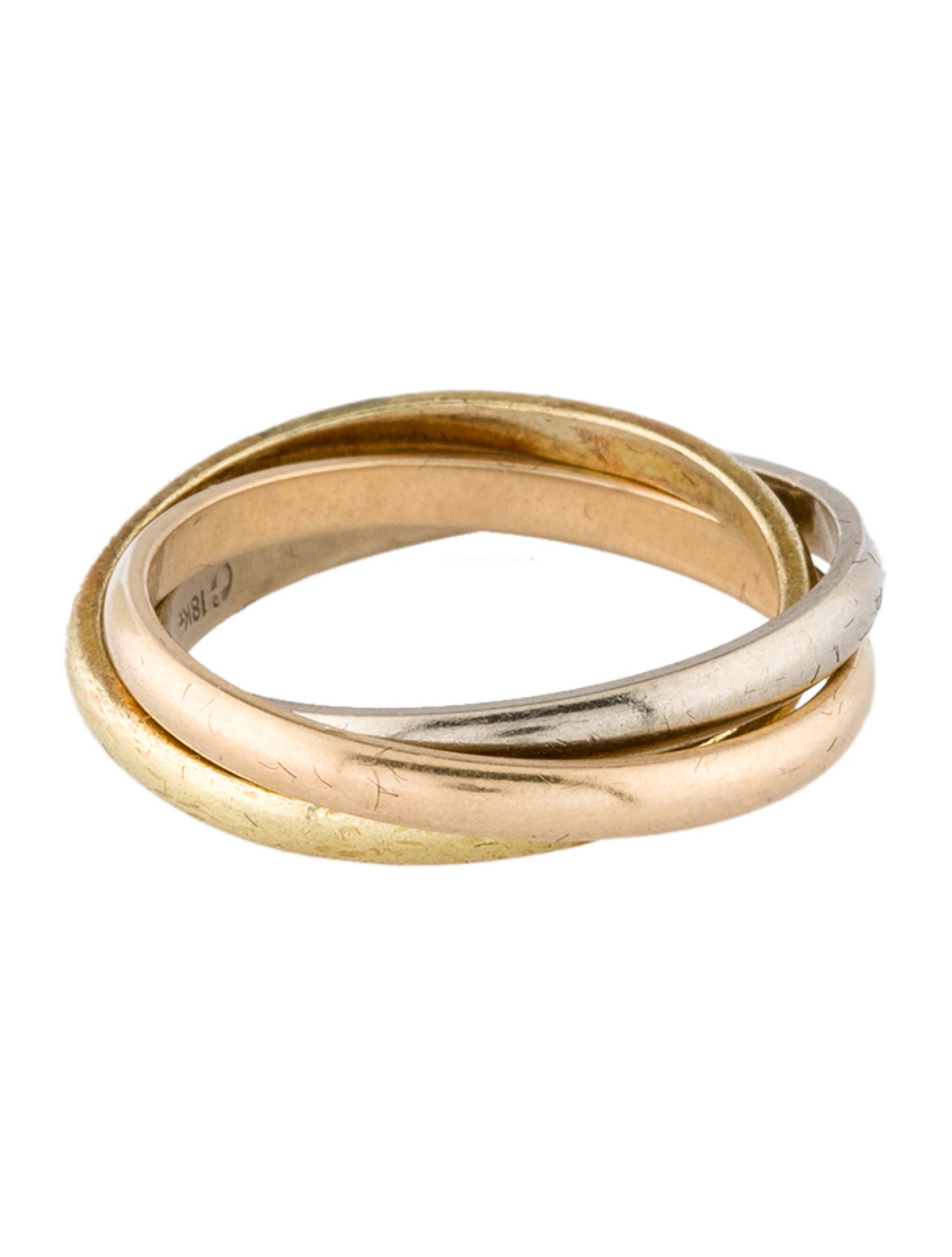 Ring 18K Tri-Tone Rolling Ring
