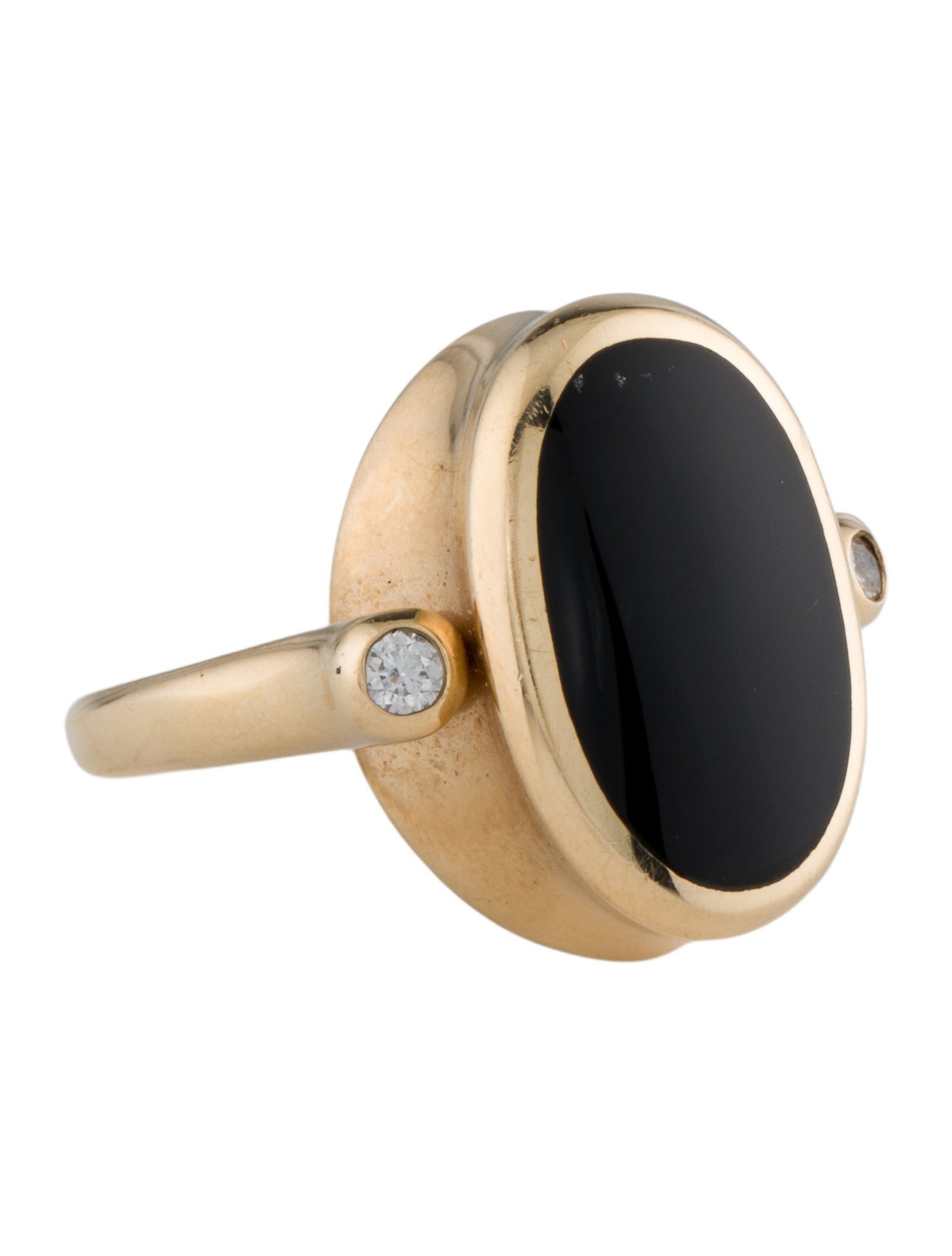 Ring 14K Onyx & Diamond Cocktail