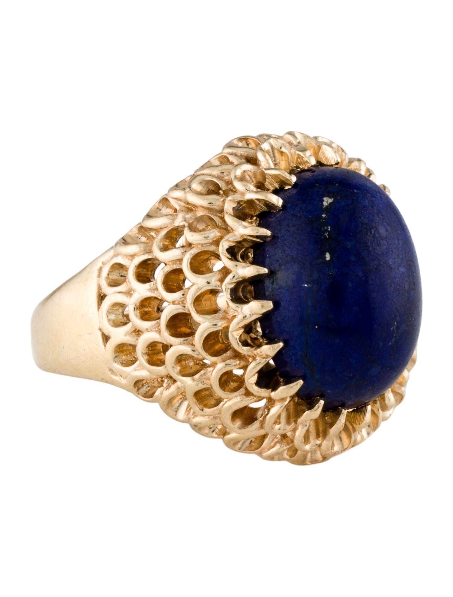 Ring 14K 9.19ctw Lapis Lazuli Cocktail Ring