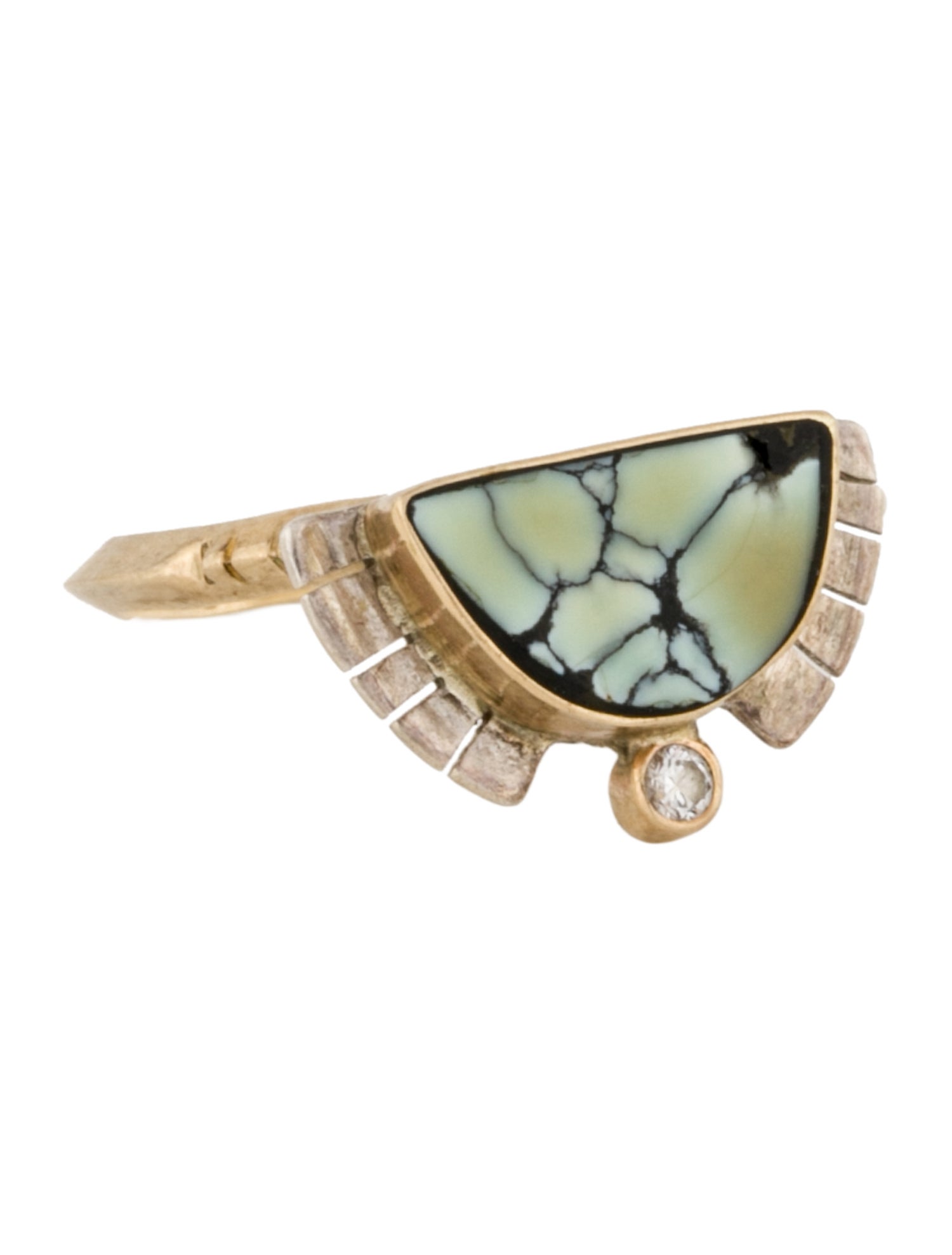 Ring 14K Variscite & Diamond
