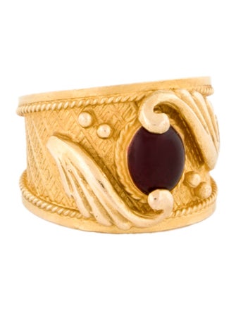 Ring 18K Enamel Wing Motif Ring