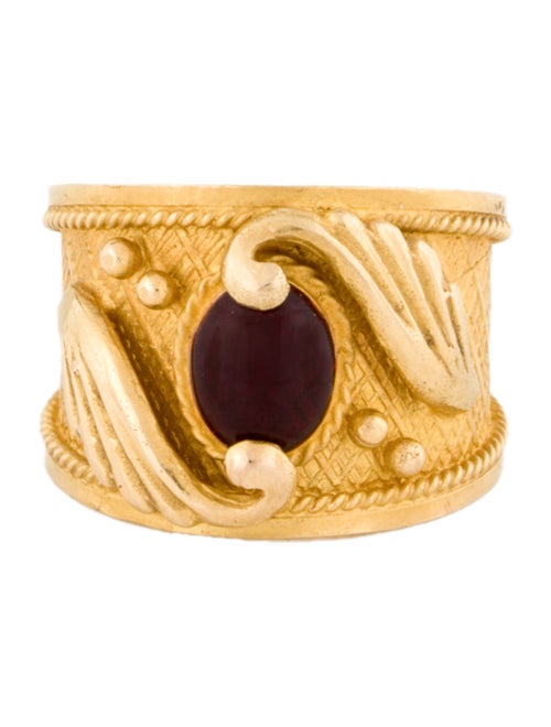 Ring 18K Enamel Wing Motif Ring
