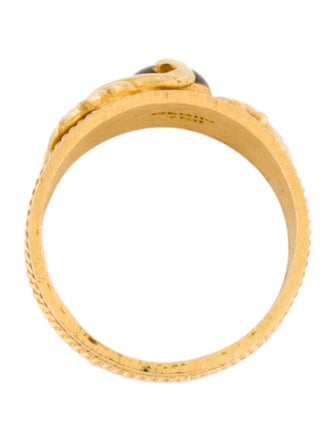 Ring 18K Enamel Wing Motif Ring