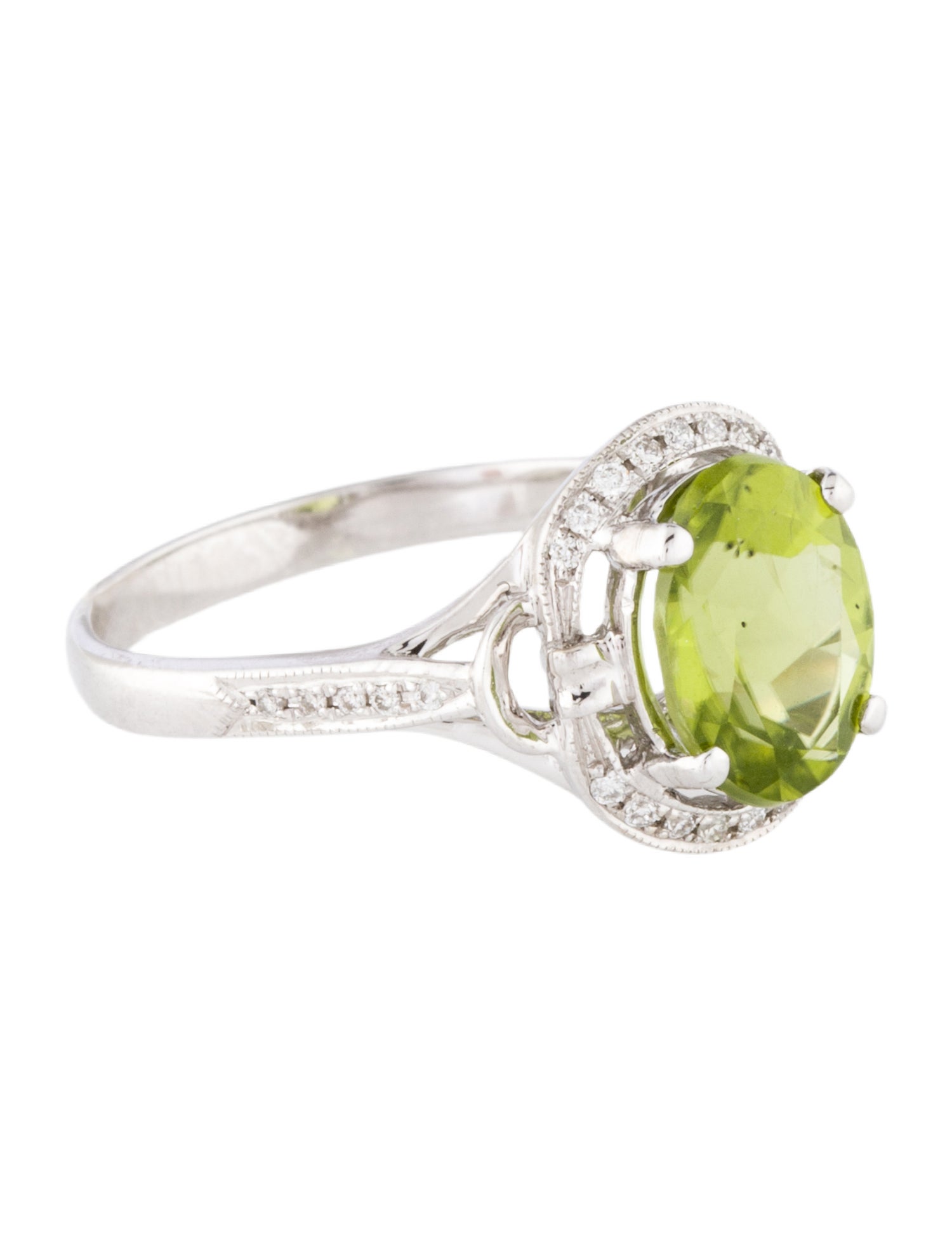 Ring 14K 2.00ct Peridot & Diamond Cocktail Ring