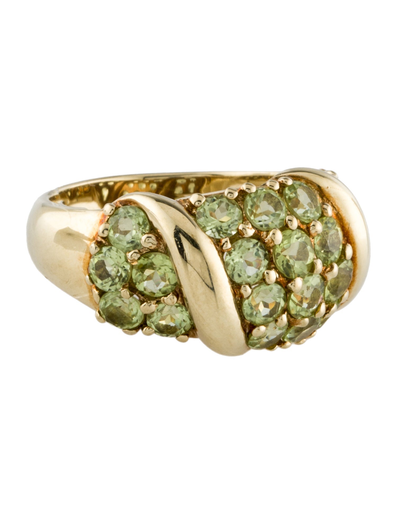 Ring 14K 2.31ctw Peridot Dome Cocktail Ring