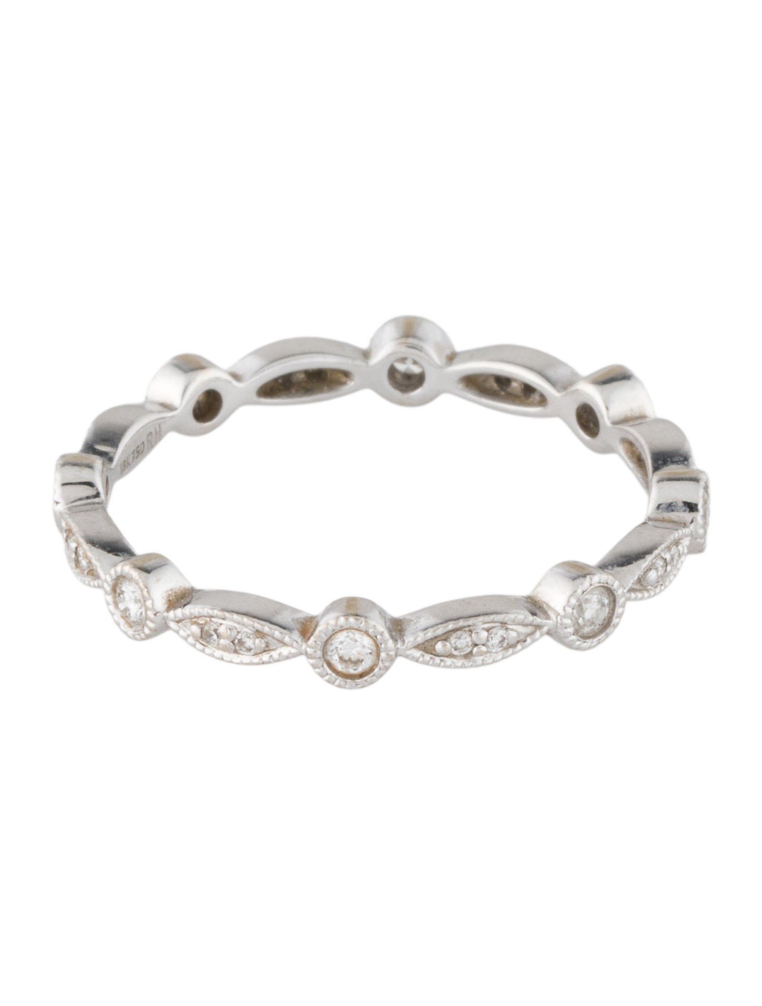 Ring 18K Diamond Millgrain Eternity Band