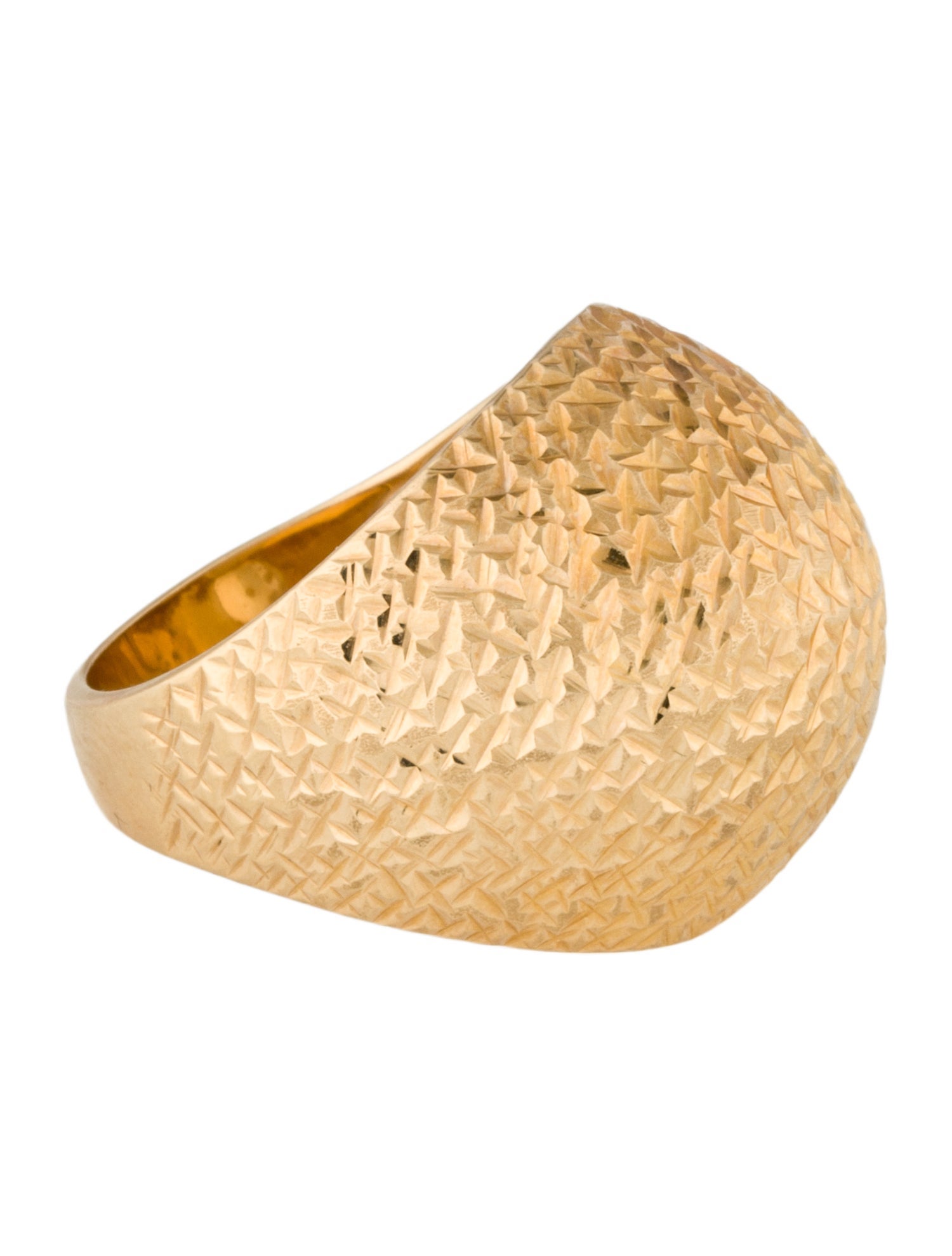 Ring 14K Hammered Dome Ring