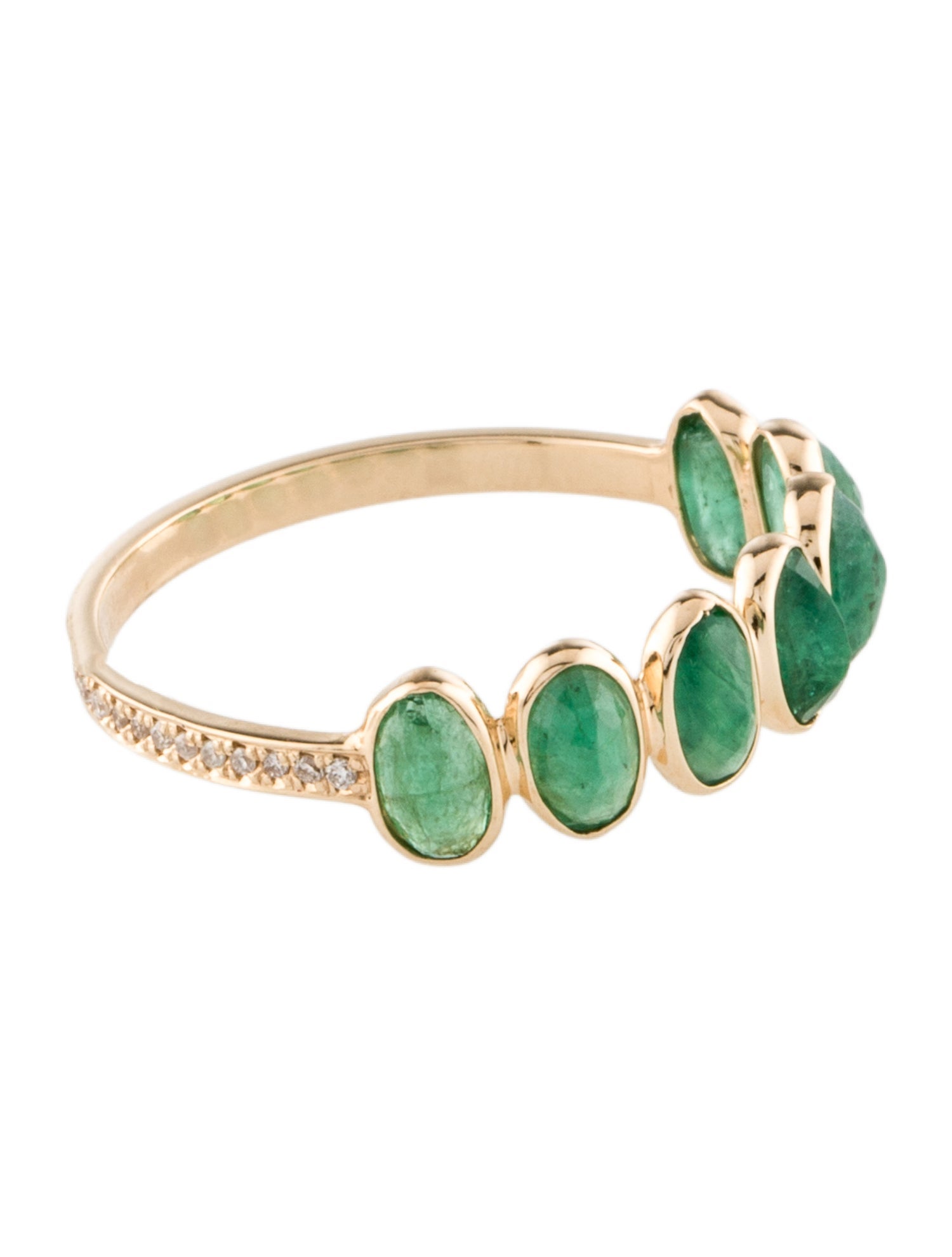 Ring 14K 1.69ctw Emerald & Diamond Band