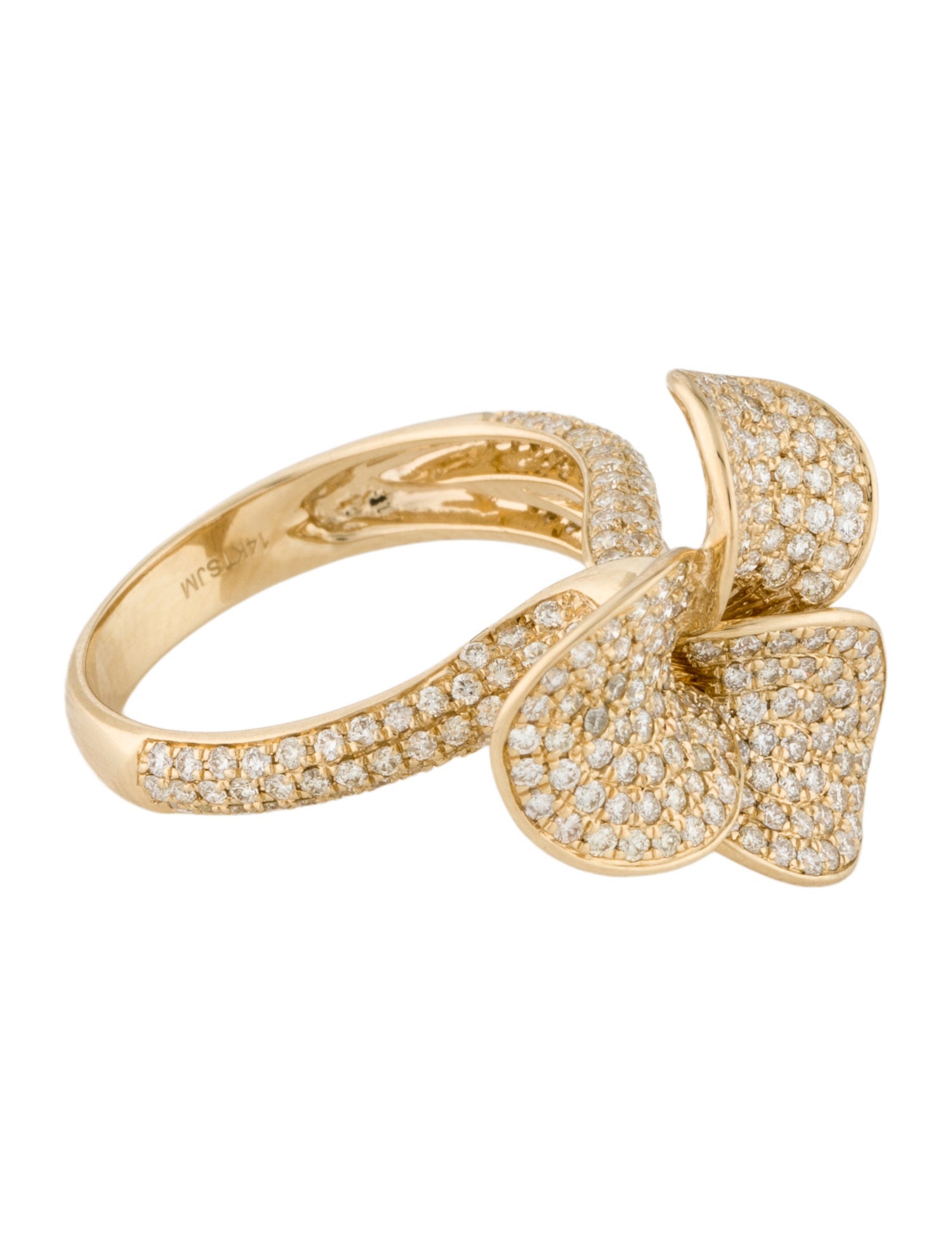 Ring 14K 1.50ctw Diamond Floral Cocktail Ring