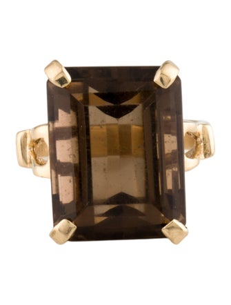 Ring 14K Smoky Quartz Cocktail Ring