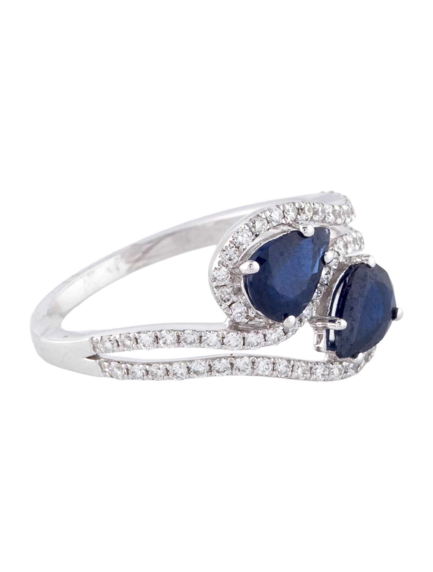 Ring 14K 1.64ctw Sapphire & Diamond Bypass Ring
