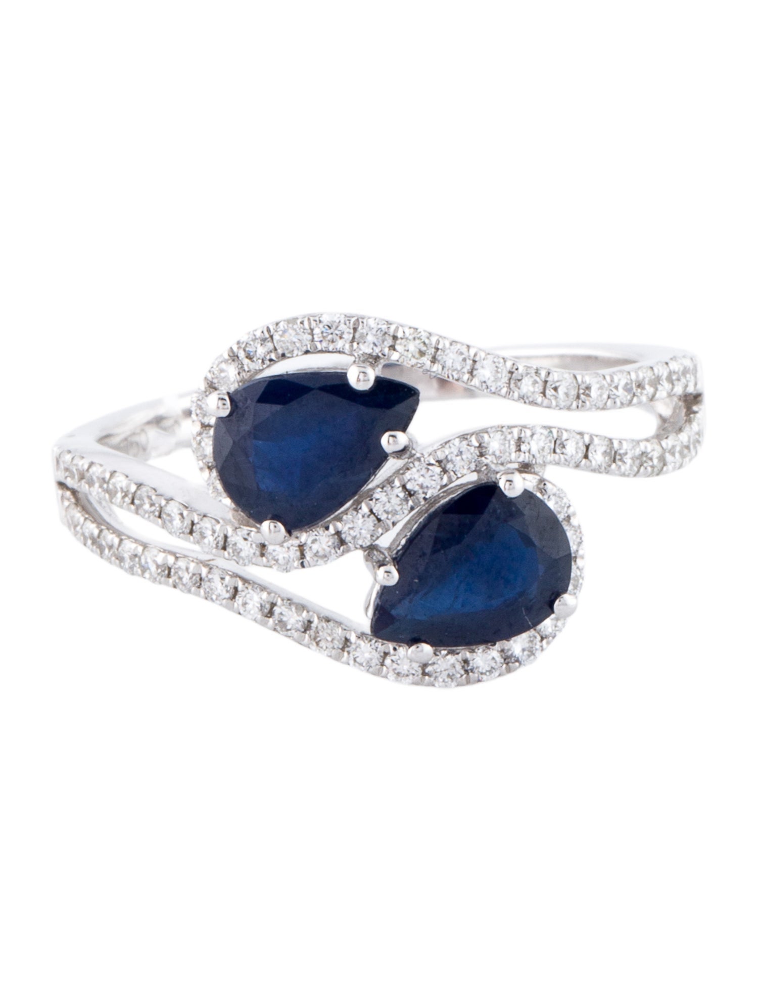 Ring 14K 1.64ctw Sapphire & Diamond Bypass Ring