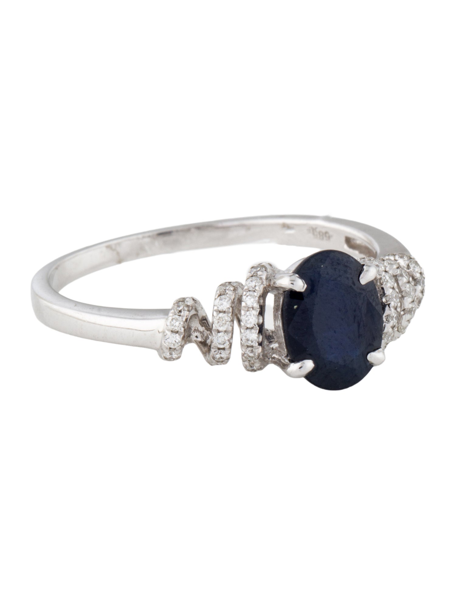 Ring 14K 1.35ct Sapphire & Diamond Cocktail Ring