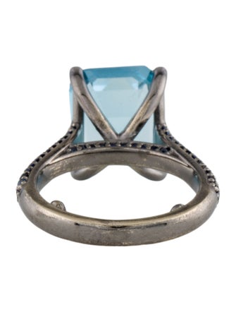 Ring 14K 7.65ct Topaz & Sapphire Cocktail Ring