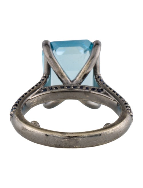 Ring 14K 7.65ct Topaz & Sapphire Cocktail Ring