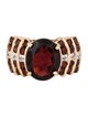 Ring 10K Garnet & Diamond Cocktail Ring
