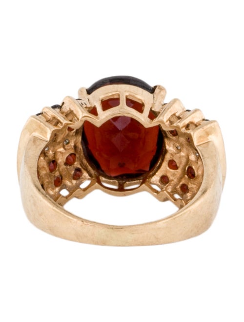 Ring 10K Garnet & Diamond Cocktail Ring