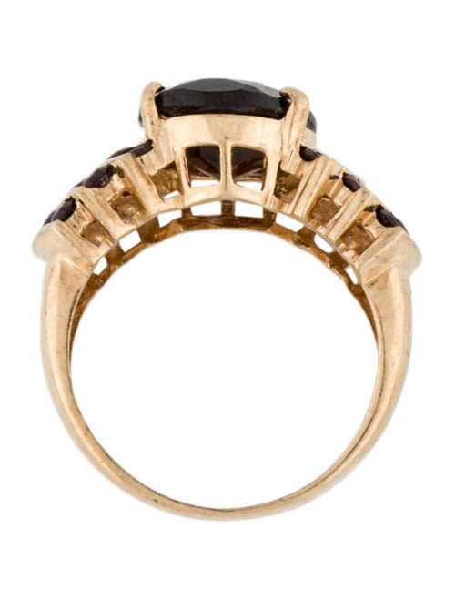 Ring 10K Garnet & Diamond Cocktail Ring