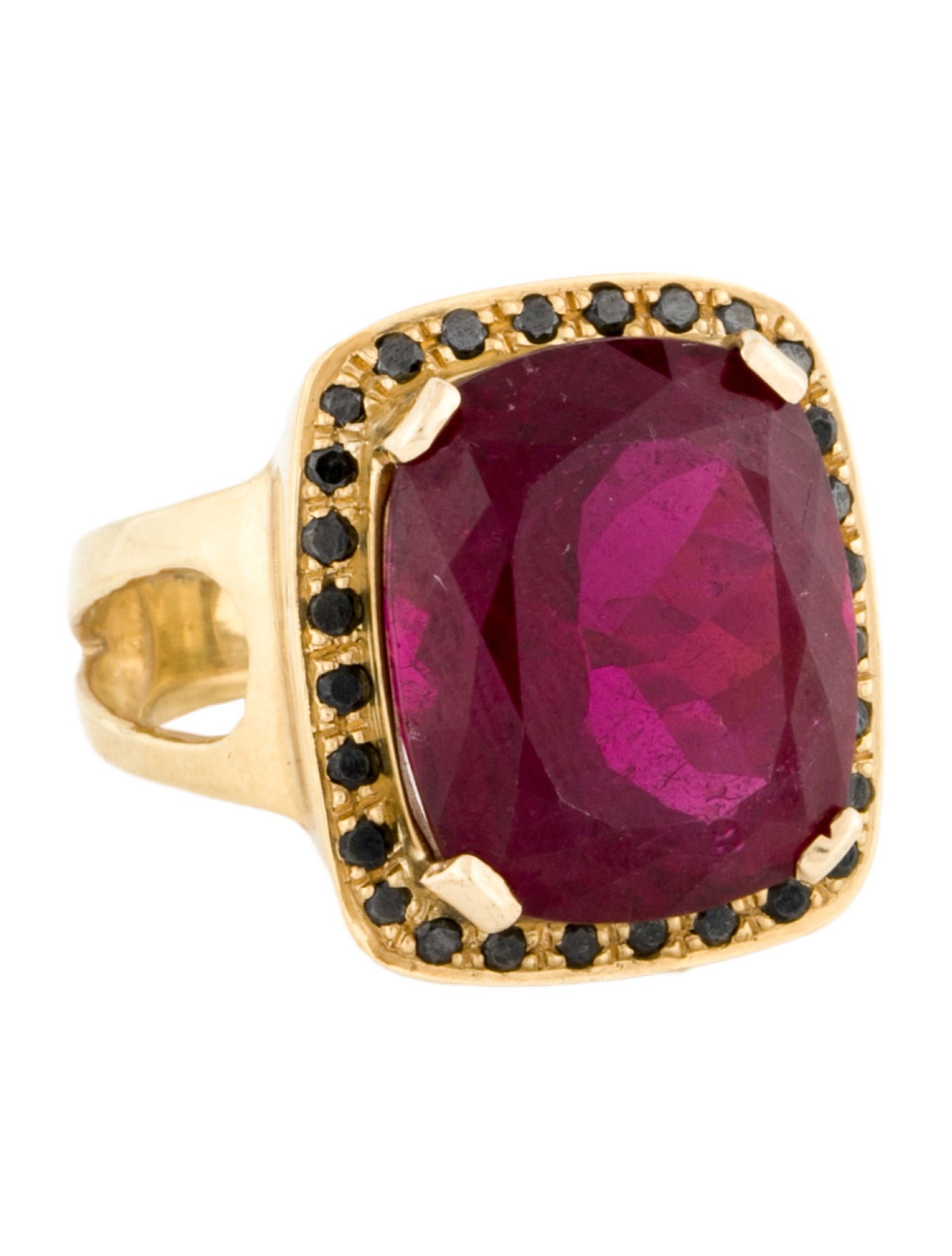 Ring 18K 19.84ct Tourmaline & Diamond Cocktail Ring
