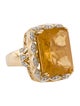 Ring 14K Citrine & Diamond Cocktail Ring