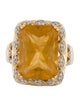 Ring 14K Citrine & Diamond Cocktail Ring