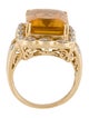 Ring 14K Citrine & Diamond Cocktail Ring