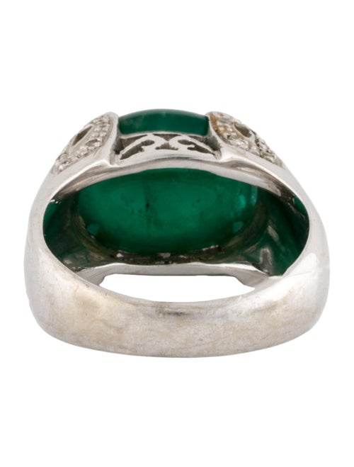 Ring 14K 9.23ct Emerald & Diamond Cocktail Ring