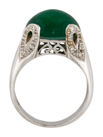 Ring 14K 9.23ct Emerald & Diamond Cocktail Ring