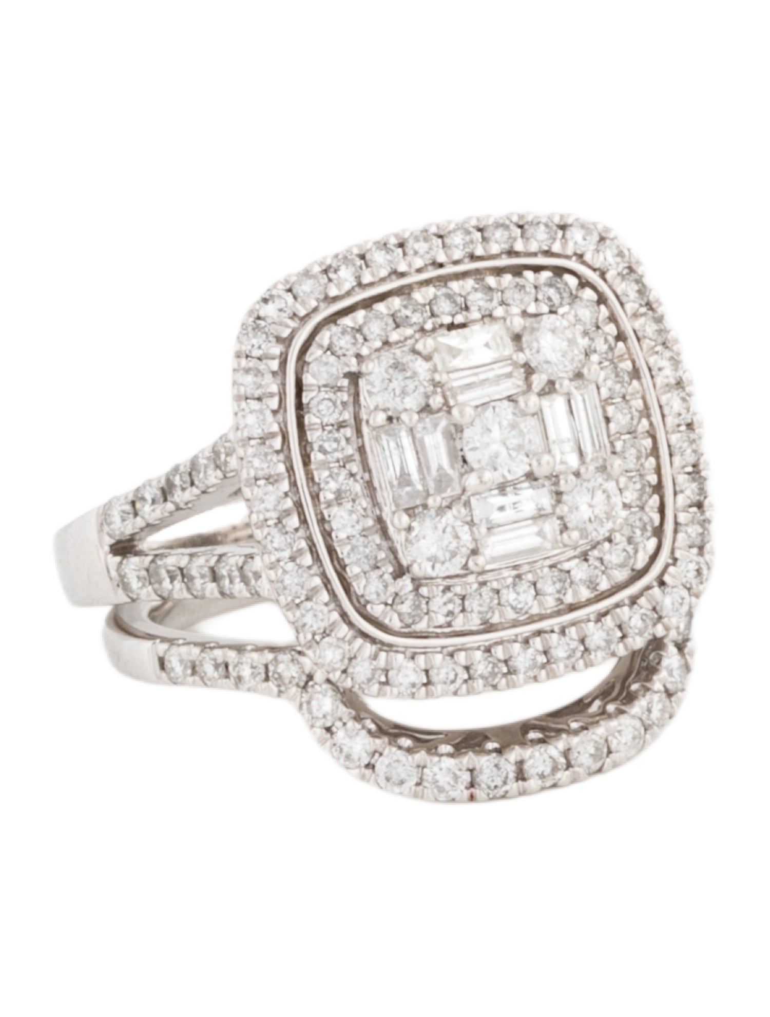 Ring 14K 1.26ctw Diamond Cocktail W/ Contour Band