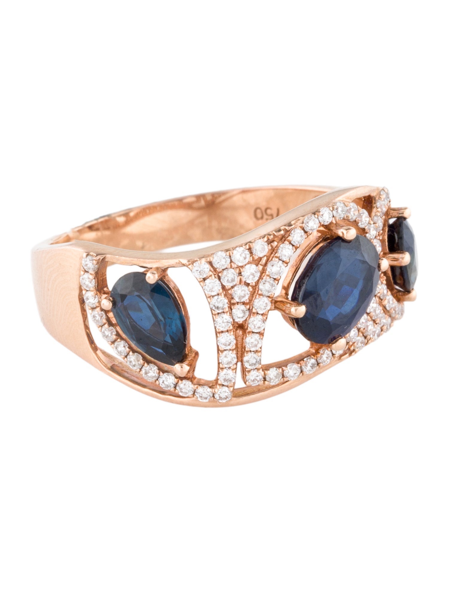 Ring 18K 2.29ct Sapphire & Diamond Band