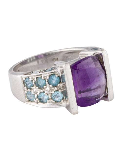 Ring 14K Amethyst & Topaz Cocktail Ring