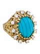 Ring 18K Turquoise & Diamond Cocktail Ring
