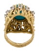 Ring 18K Turquoise & Diamond Cocktail Ring