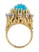 Ring 18K Turquoise & Diamond Cocktail Ring