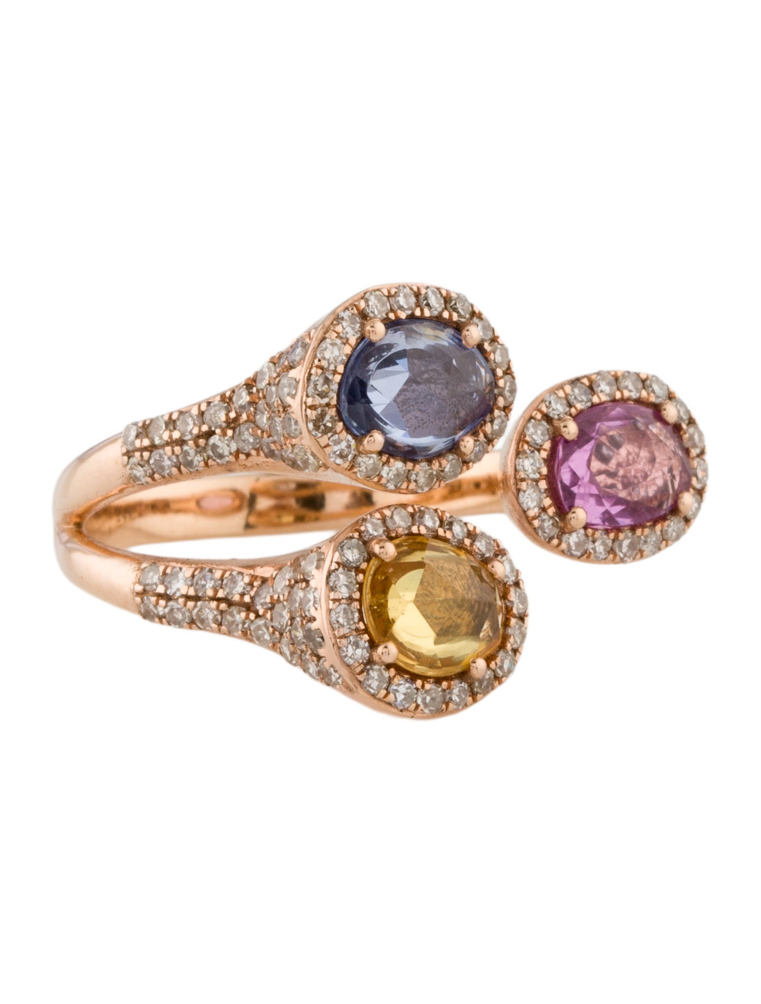 Ring 14K Sapphire & Diamond Cocktail Ring