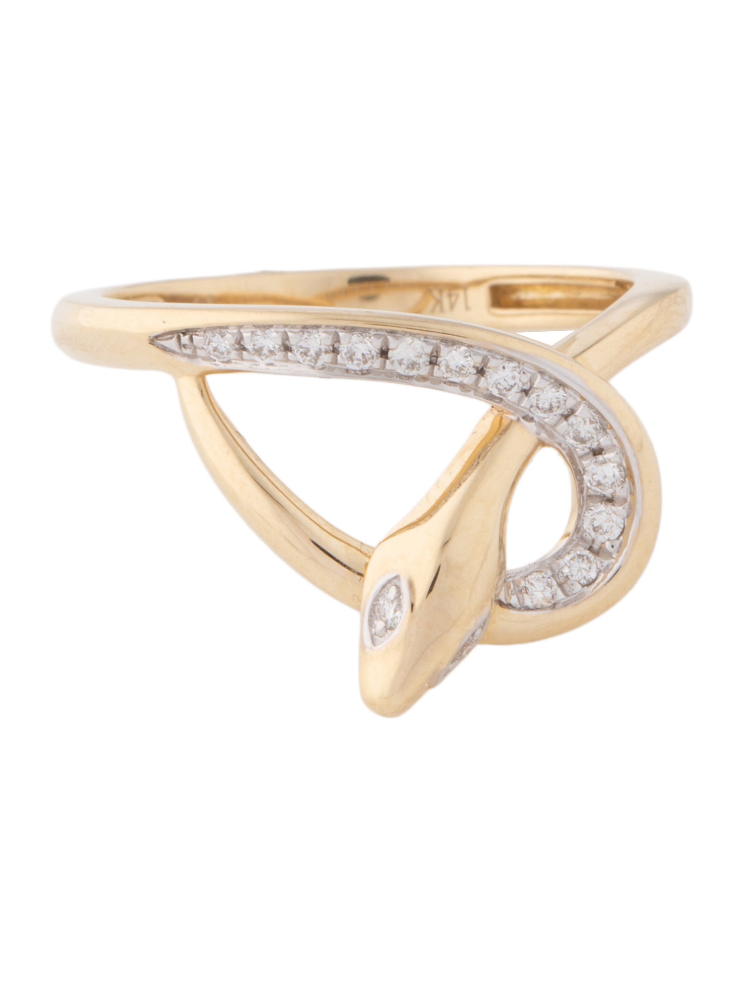 Ring 14K Diamond Serpent Cocktail Ring