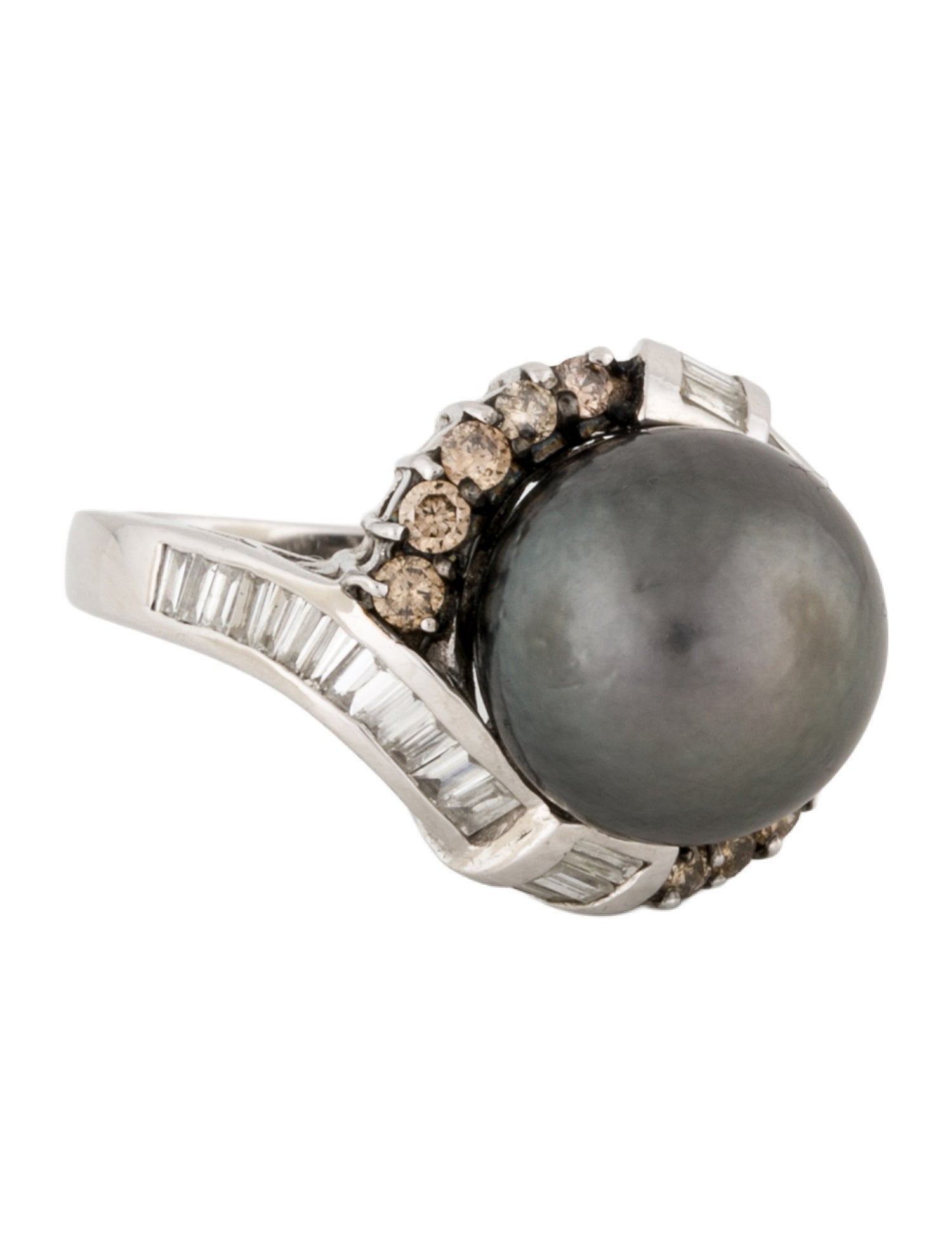 Ring 14K Pearl & Diamond Cocktail Ring