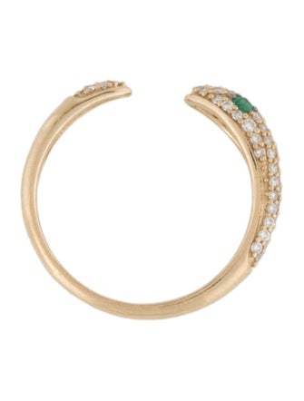 Ring 14K Emerald & Diamond Snake Ring
