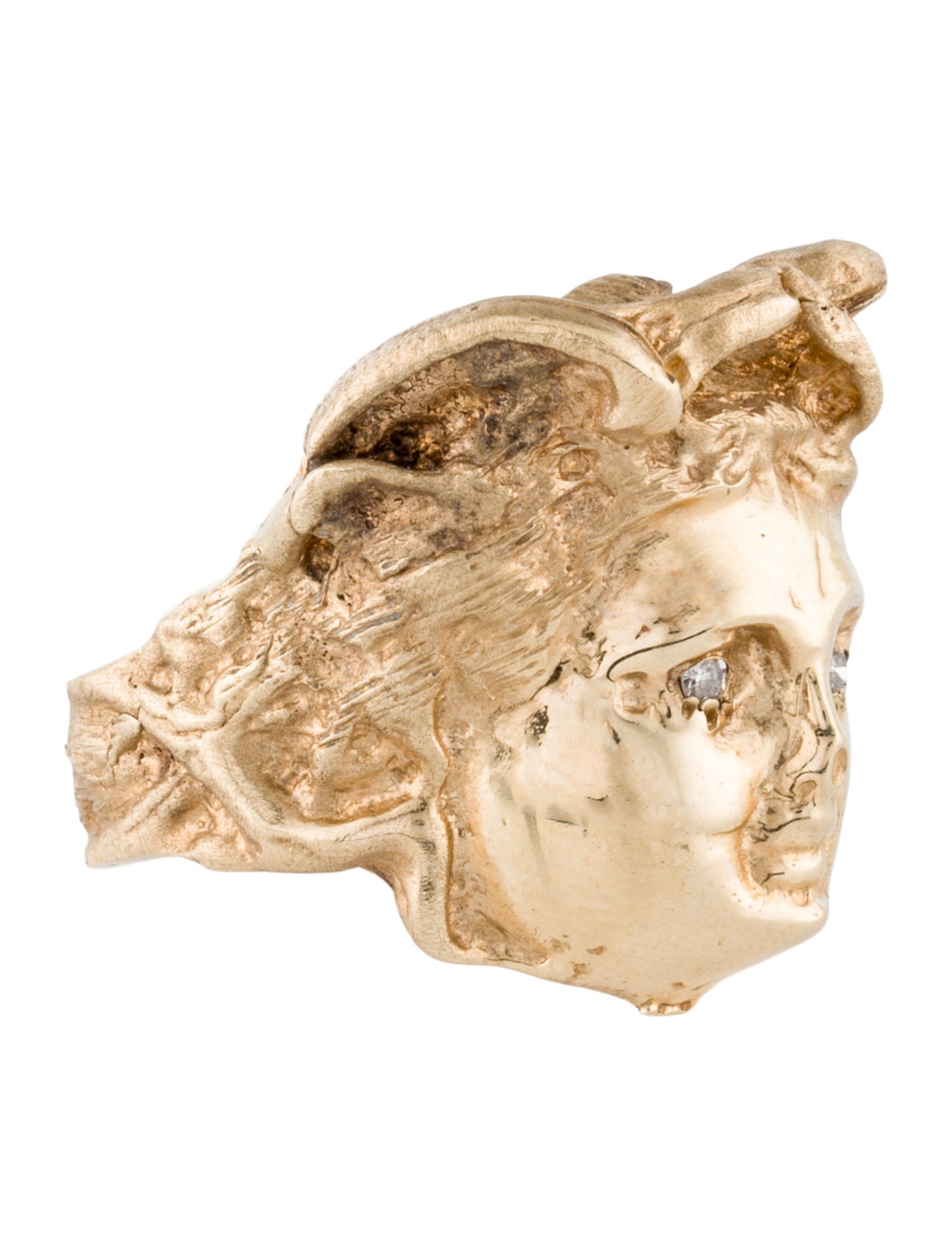 Ring 14K Diamond Greek God Hermes Cocktail