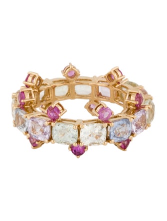 Ring 18K 7.63ctw Multicolor Sapphire Ring