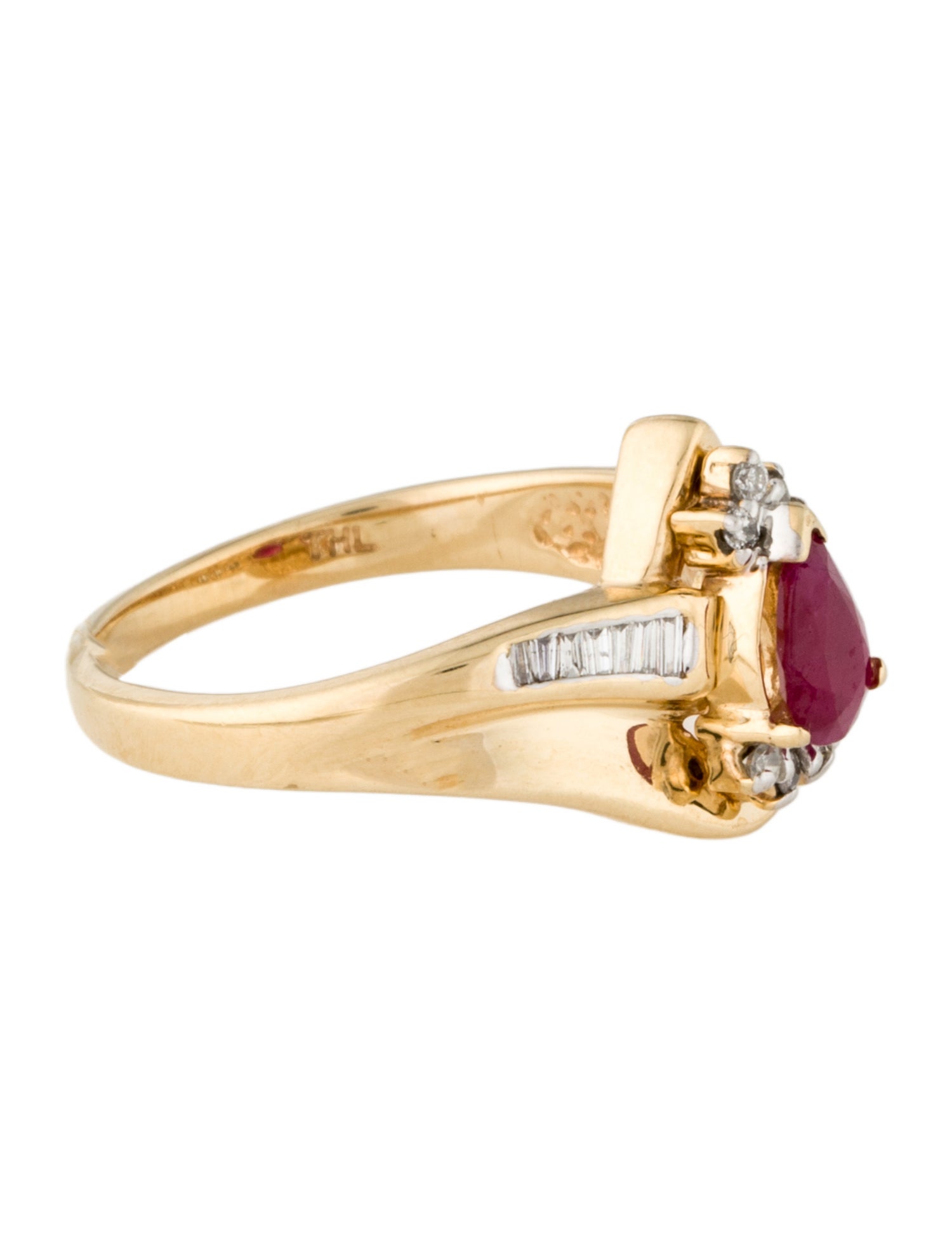 Ring 14K Ruby & Diamond Cocktail Ring