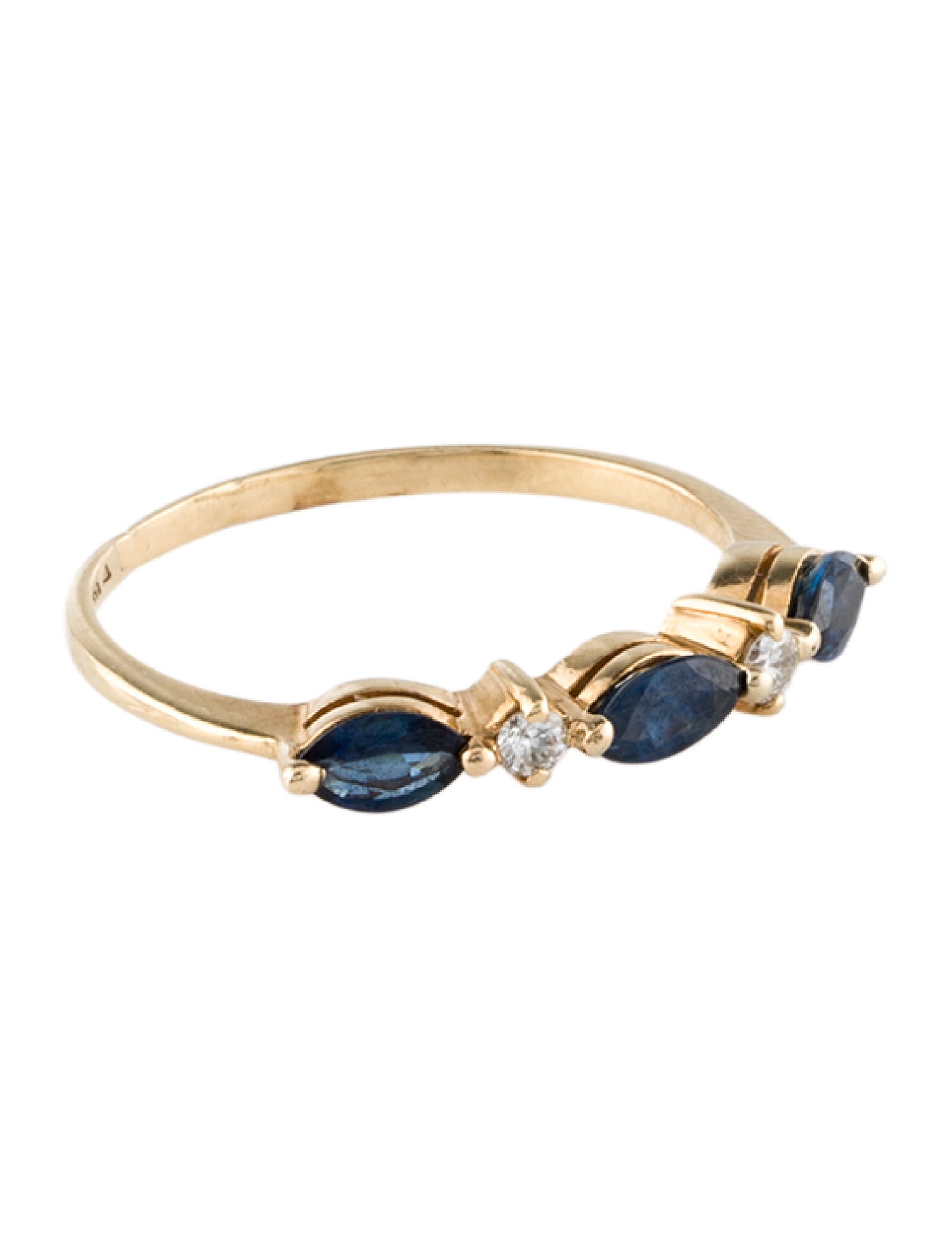 Ring 14k Sapphire & Diamond Band